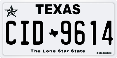 TX license plate CID9614