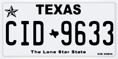 TX license plate CID9633