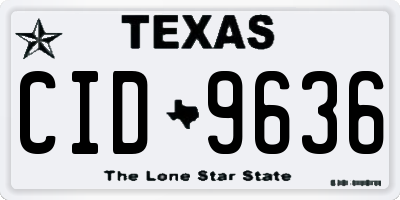 TX license plate CID9636