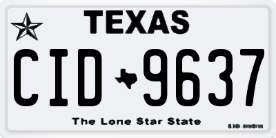 TX license plate CID9637