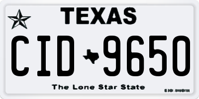 TX license plate CID9650