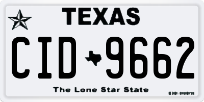 TX license plate CID9662