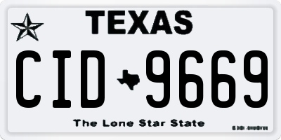 TX license plate CID9669