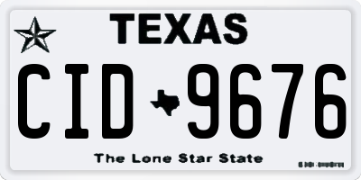 TX license plate CID9676
