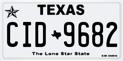TX license plate CID9682