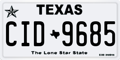 TX license plate CID9685