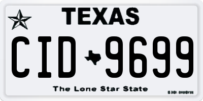 TX license plate CID9699