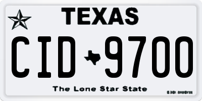 TX license plate CID9700