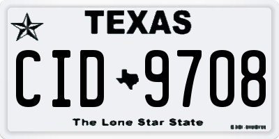 TX license plate CID9708