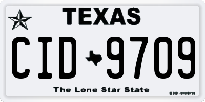 TX license plate CID9709