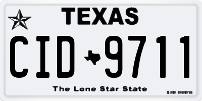 TX license plate CID9711
