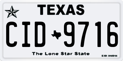 TX license plate CID9716