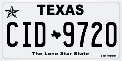 TX license plate CID9720
