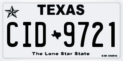 TX license plate CID9721