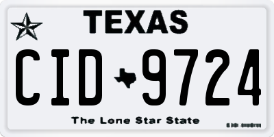 TX license plate CID9724