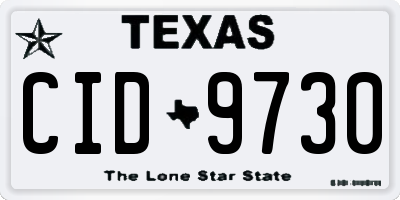 TX license plate CID9730