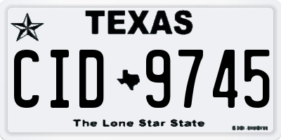 TX license plate CID9745