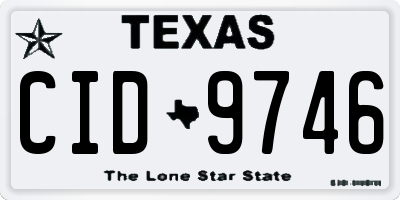 TX license plate CID9746