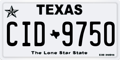 TX license plate CID9750