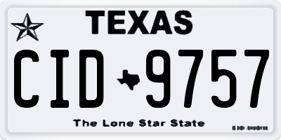 TX license plate CID9757