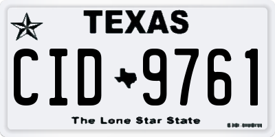 TX license plate CID9761