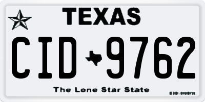 TX license plate CID9762