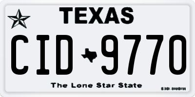 TX license plate CID9770