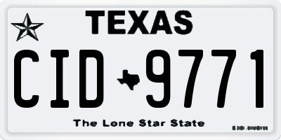 TX license plate CID9771