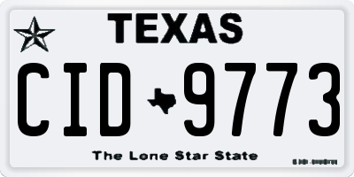 TX license plate CID9773