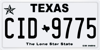 TX license plate CID9775