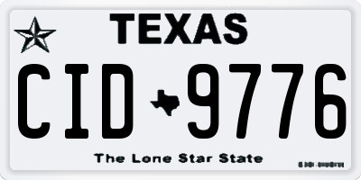 TX license plate CID9776