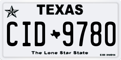 TX license plate CID9780