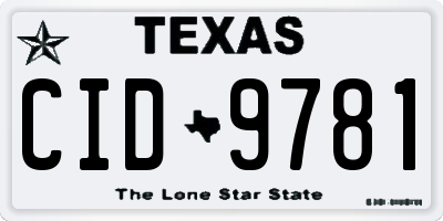 TX license plate CID9781