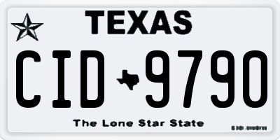 TX license plate CID9790