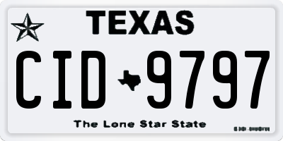 TX license plate CID9797