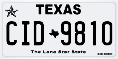 TX license plate CID9810