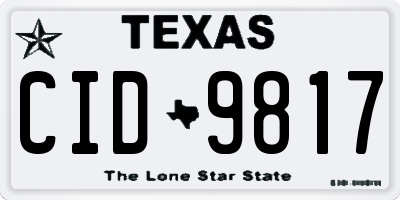 TX license plate CID9817