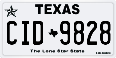 TX license plate CID9828