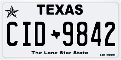TX license plate CID9842