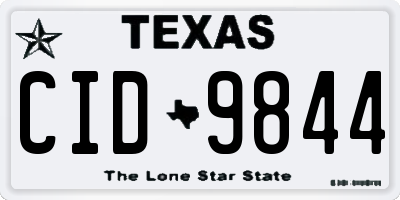 TX license plate CID9844