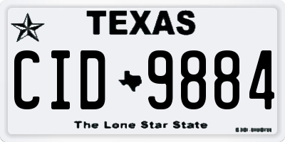 TX license plate CID9884