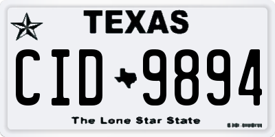 TX license plate CID9894