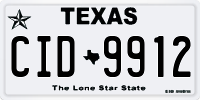 TX license plate CID9912