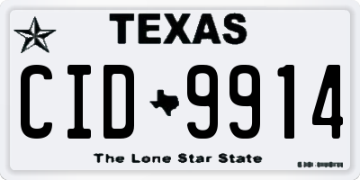 TX license plate CID9914