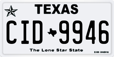 TX license plate CID9946