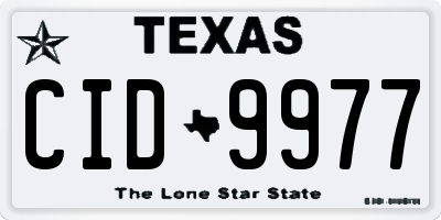 TX license plate CID9977