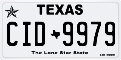 TX license plate CID9979