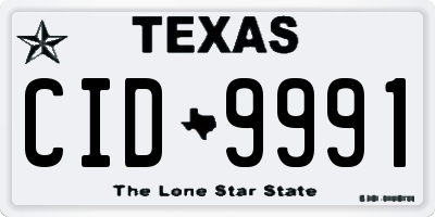 TX license plate CID9991