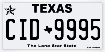TX license plate CID9995