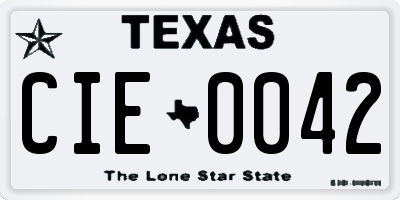 TX license plate CIE0042